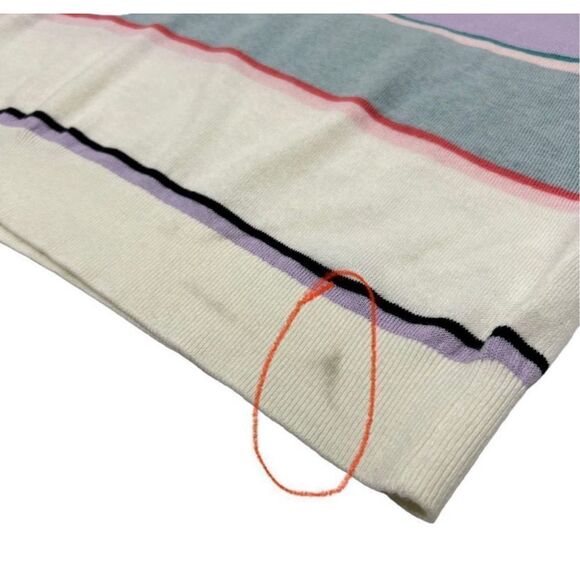 Splendid Silk-Cotton Blend Pullover Sweater Sz XSmall Multicolored Striped NWT ! - Picture 13 of 13